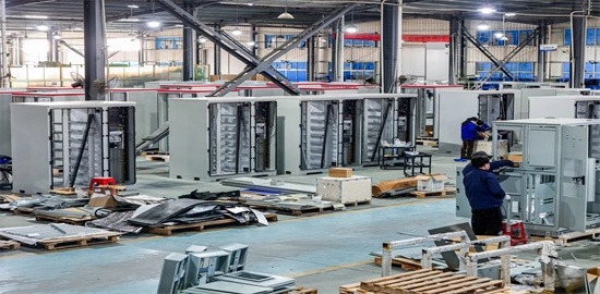 Religo Power PV storage integrated cabinet and battery rack system installation with integrated thermal management